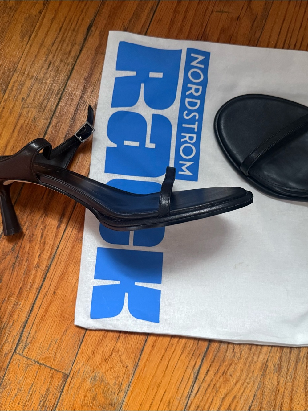 Marc Fisher Black Minimalist Strappy Heeled Sandals
